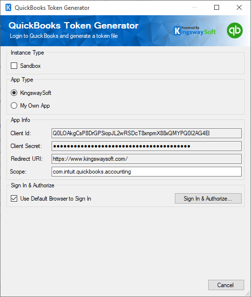 QuickBooks Connection Manager